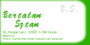 bertalan sztan business card